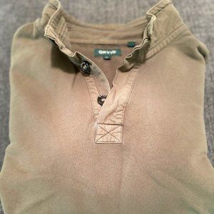Orvis Men's XL Quarter Button Mockneck Pullover LICHEN